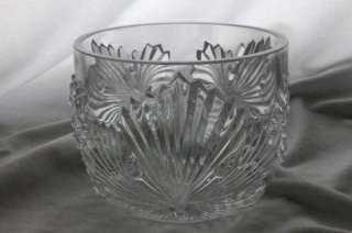   by lalique france this rose bowl has a maple leaf design measures 4 3