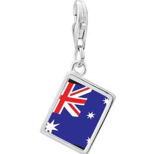  Pugster 925 Sterling Silver Australia Flag Photo Rectangle 