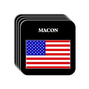  US Flag   Macon, Georgia (GA) Set of 4 Mini Mousepad 