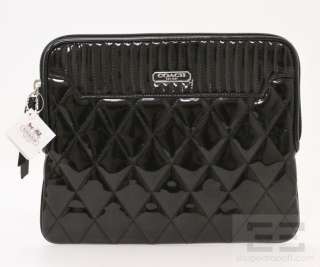 Coach Black Poppy Quilted Ipad Kindle Universal Sleeve Case NEW 