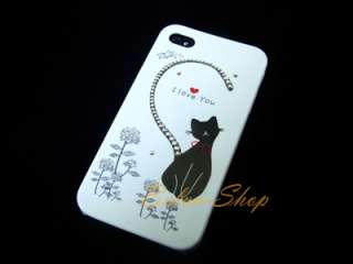 Bling Crystal Love Cat (1 pair) iPhone 4 / 4S Case using Swarovski 