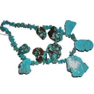  Howlite turquoise flat rough, approximately 45x30mm to 