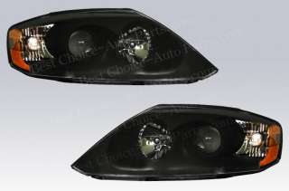 Black Bezel Headlight Lamp Set for 05 06 Tiburon/Coupe  