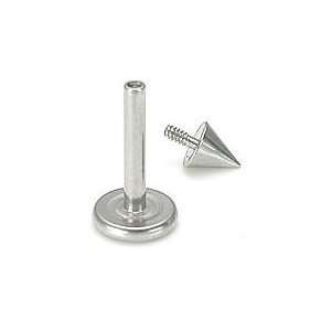  Internally Threaded Surgical Steel Spike Labret Lip Ring 