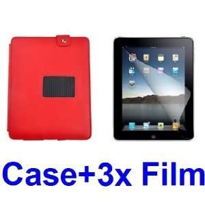   LEATHER CASE WITH STAND FOR IPAD 2+(3)SCREEN PROTECTOR: Electronics