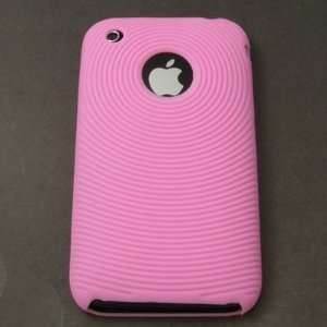   Pink Silicone Skin Case for Apple iPhone 3G 8GB 16GB 