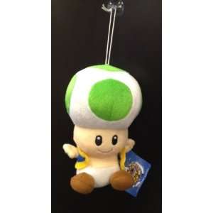  Super Mario Plush   7 Green Toad Plush Doll with suction 