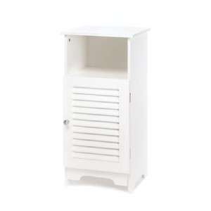   Cottage Chic white shelf cabinet louvered front simply sweet  