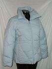Sz M Nine West coat jacket polyester shell down blend light blue 