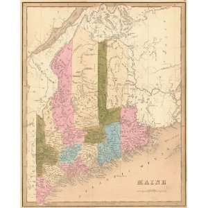  Bradford 1841 Antique Map of Maine