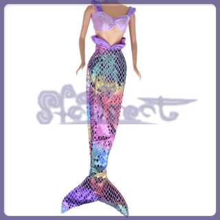 New Stylish Sexy Mermaid Dress Gown Bra Tail for Barbie  