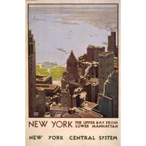    (?) poster New York; the upper bay from lower Manha: Home & Kitchen