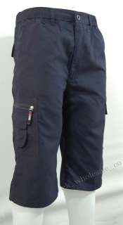 E26 New Mens Plain Cotton Long Cargo Shorts Multi Pocket Sizes: M 