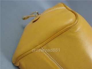 Auth Loewe Yellow Leather Hand Bag Great  
