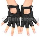 Short very thin leather driving black gloves size 8  