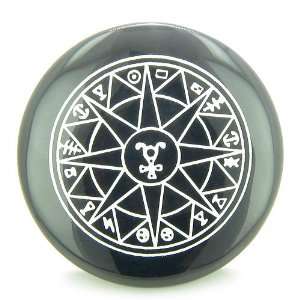 Star of Hermes Amulet Travelers Protection Black Onyx Magic Gemstone 