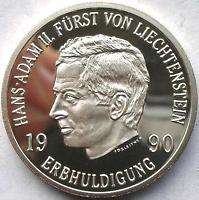Liechtenstein 1990 Hans Adam 10 Fr. Silver Coin,Proof  