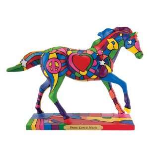  Trail of Painted Ponies Peace Love and Music Figurine, 6 1 