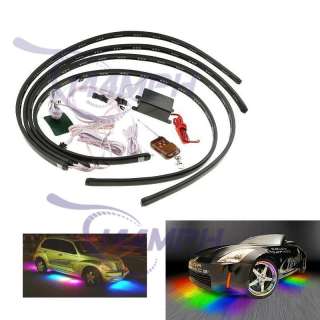 4pc Multi Color Undercar Neon LED Lighting Kit + Remote  