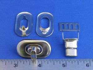 set of Turn Lock Oval Nickel Plated for Leather Goods  