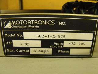 MOTORTRONICS INC. SOFT STARTER MODEL# LC2 1 N 575!  