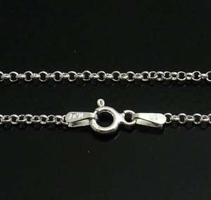 Solid Round Rolo Chain Necklace Sterling Silver 3mm  