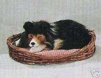 Furry Plush Stuffed Animal COLLIE DOG LASSIE SLEEPING  