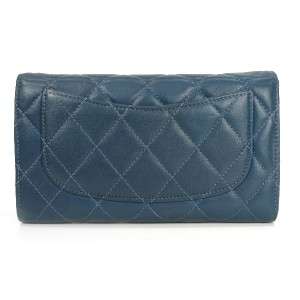 AUTHENTIC CHANEL® CC LOGO QUILTED LAMBSKIN FLAP CLUTCH ORGANIZER 