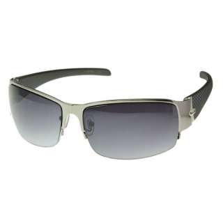 Loop Metal Wide Half Frame Sport Sunglasses  
