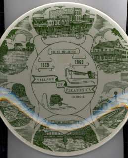1869 1969 Pecatonica Illinois Kettlesprings Kilns Plate  