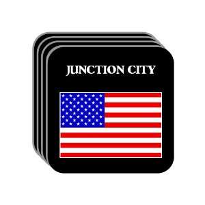 US Flag   Junction City, Kansas (KS) Set of 4 Mini Mousepad Coasters