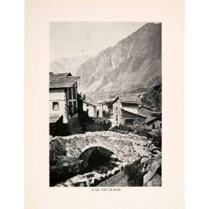 1912 Halftone Print Andorra Les Escaldes Escaldas Pyrenees Mountains 