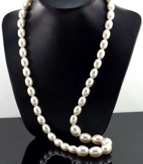 Vintage Anne Klein Chunky White Graduated 15mm Pearl Bead 32 Necklace 