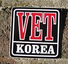  helmet sticker VET KOREA red white letters Korean War conflict decal