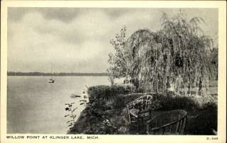 Klinger Lake MI Willow Point Postcard  