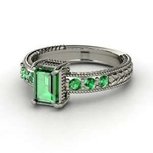  Emerald Isle Ring, Emerald Cut Emerald Platinum Ring 