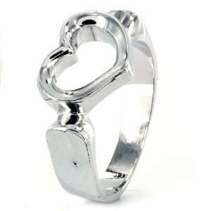  Cut Out Heart Silvertone Fashion Ring West Coast Jewelry 