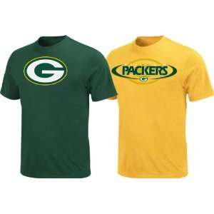  Green Bay Packers Dark Green/Yellow Gold 2 T Shirt Combo 
