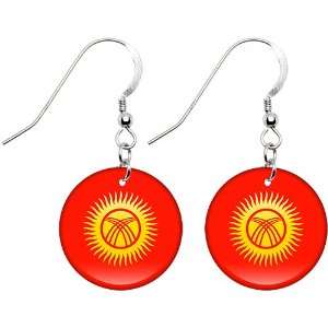  Kyrgyzstan Flag Earrings Jewelry
