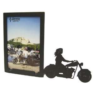  Lady Motorcycle RIDER 3X5 Vertical Picture Frame: Home 
