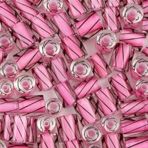  Pink and Black Furnace Glass Beads: Arts, Crafts & Sewing