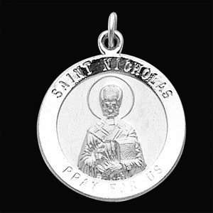  14KW St. Nicholas Medal 18.5mm/14kt white gold Jewelry