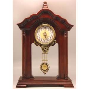   Wooden Mantel Clock with Battery Operated Quartz Movement: Home