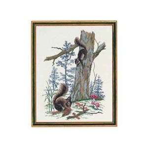  Squirrels Counted Cross Stitch Kit: Arts, Crafts & Sewing