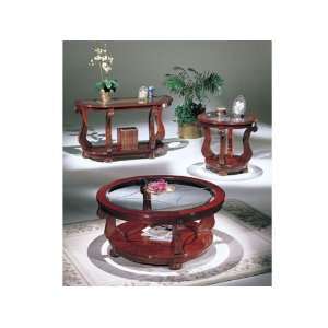  Wood with Glass Top Coffee End Table Set #AC 016255: Home 