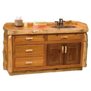   Cedar Log 32.25 x 60 Bathroom Sink Vanity Furniture & Decor