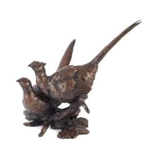   Edition Hot Cast Bronze Sculpture Pheasant Pair: Home & Kitchen