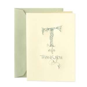  Crane & Co. Hand Engraved T Is For Thank You Notes 
