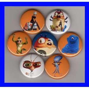  Monsters vs Aliens Set of 7  1 Inch Buttons Everything 