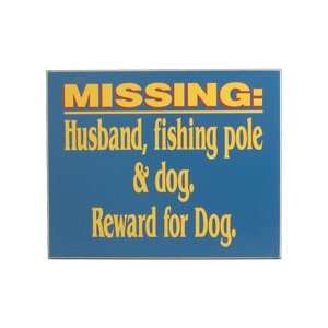  Fishing Wood Sign   Missing Husband Fishing Pole Sports 